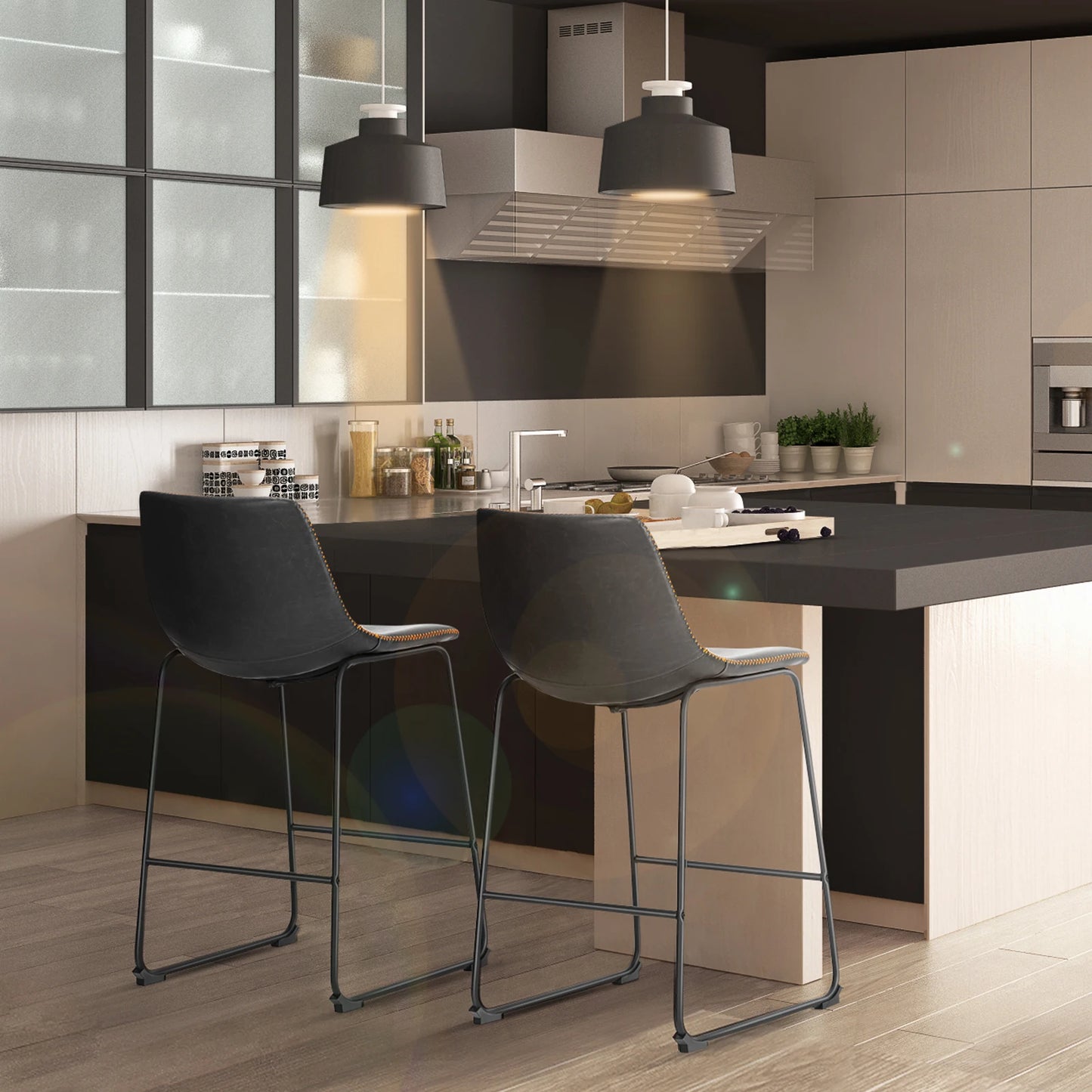 Counter Height Leather Bar Stools