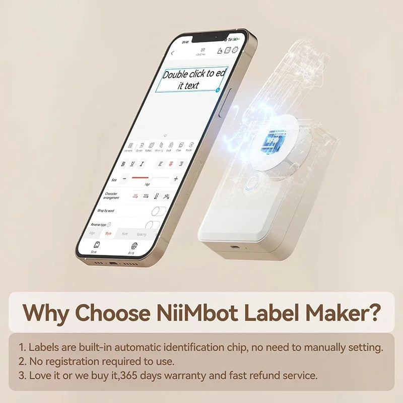 Portable Mini Printer With Adhesive Labels