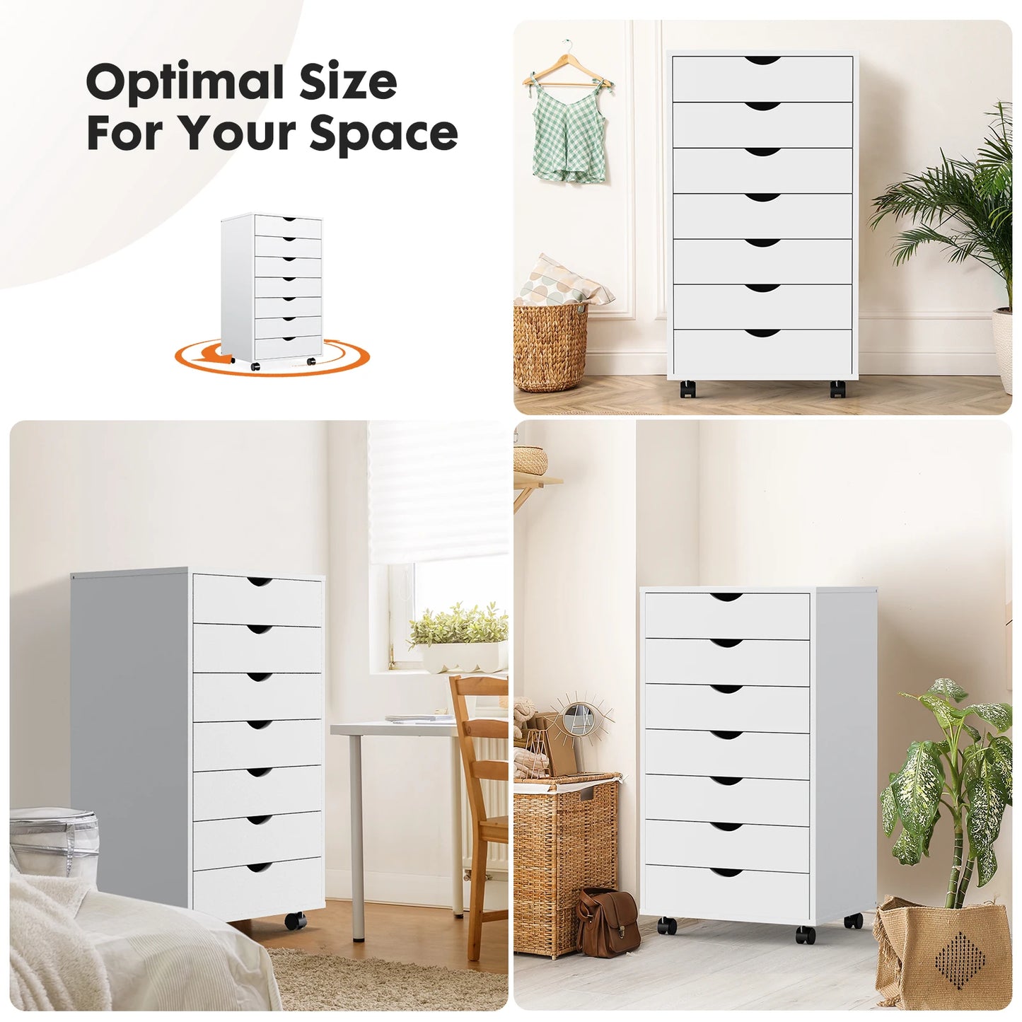 7 Drawer Rolling Dresser