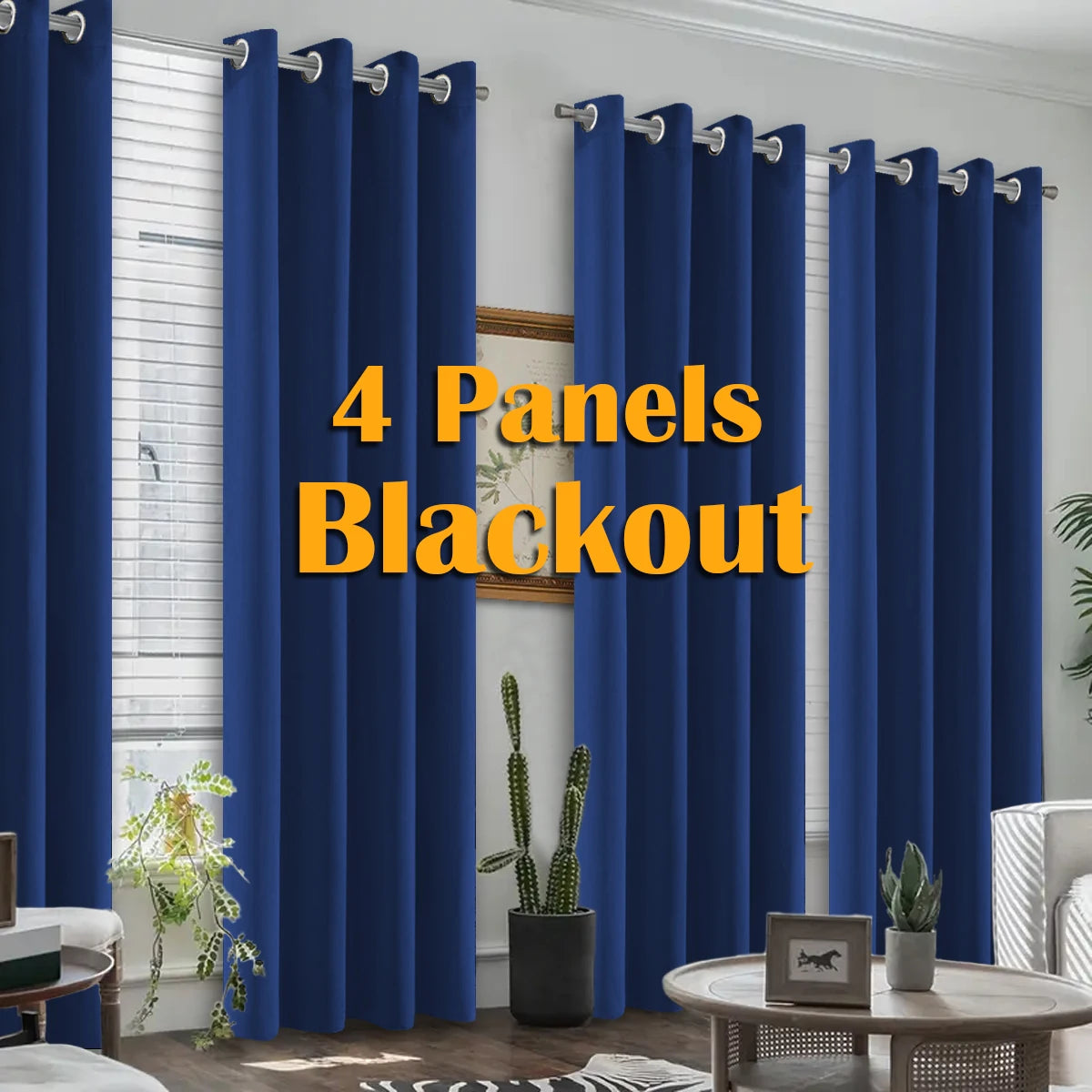 4PCS Blackout Curtains, Noise Reduction
