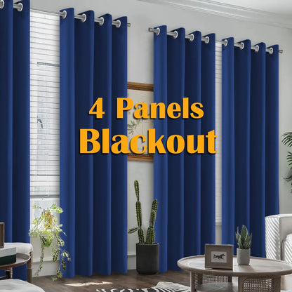 4PCS Blackout Curtains, Noise Reduction