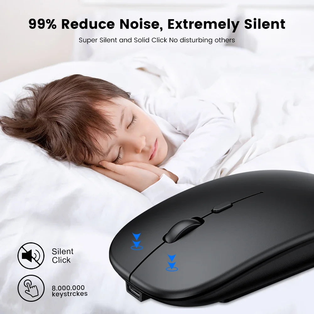 Rechargeable Wireless Mouse Bluetooth-compatible 2.4GHz