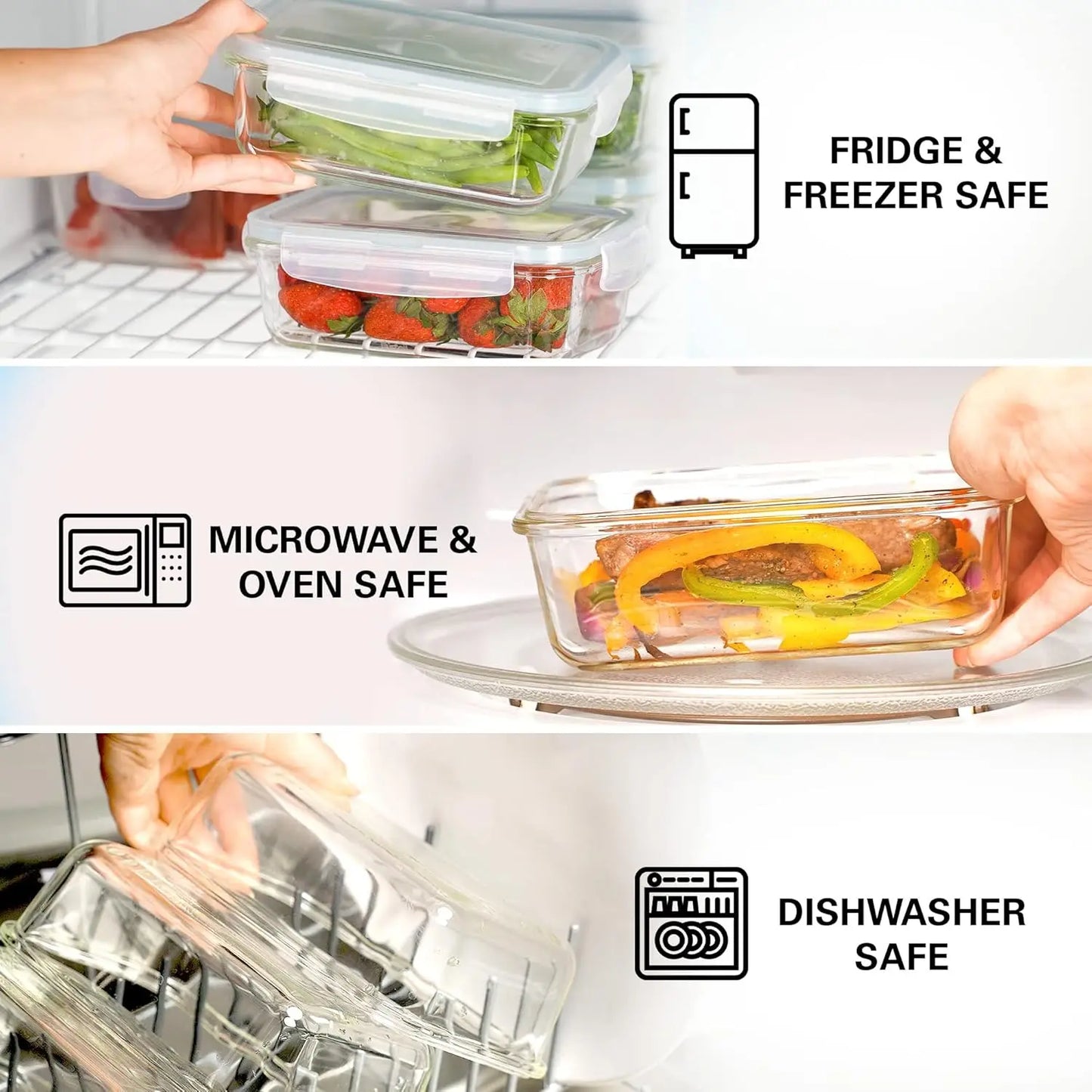 16-Piece Glass Meal Prep Containers