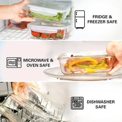 16-Piece Glass Meal Prep Containers