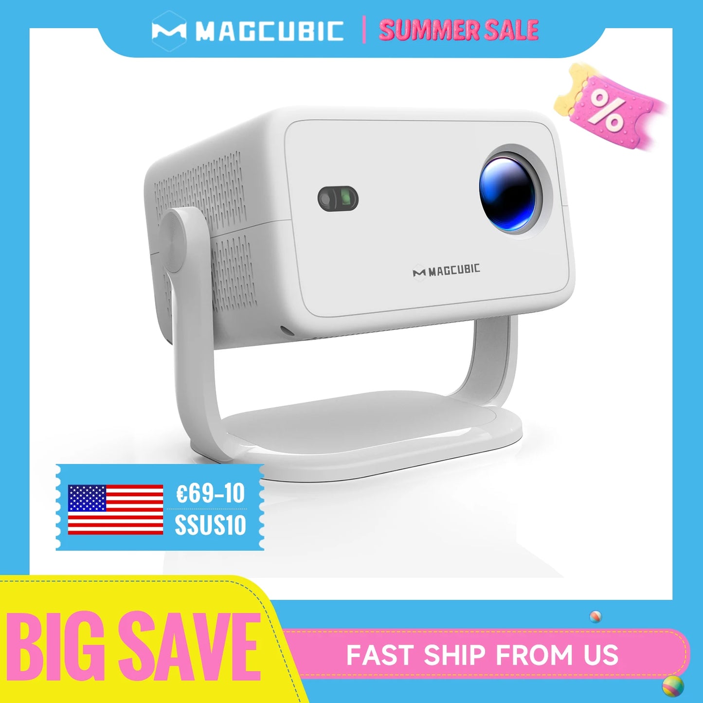 Magcubic Projector 4K Native 1080P Portable Home Cinema