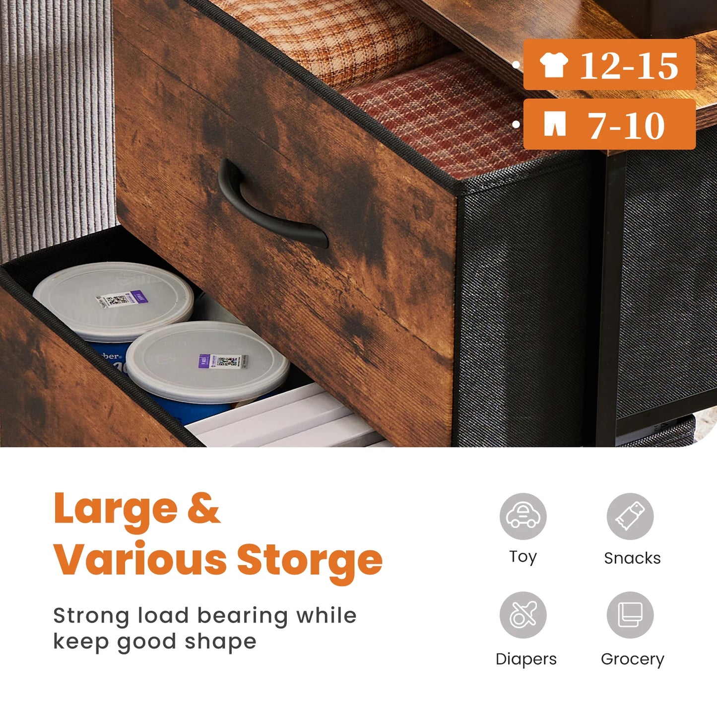 Two Drawer Nightstand Table For Bedroom