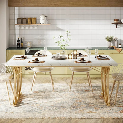 63" Large Kitchen Table for 4-6 People