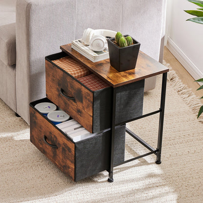Two Drawer Nightstand Table For Bedroom