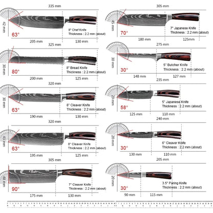 9 Piece Stainless Kitchen Knife Set
